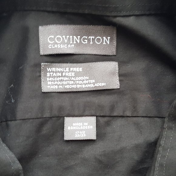 Convington Classic Fit Size 17.5 32/33 Men's Long Sleeve Button Down Shirt Black - Picture 3 of 6